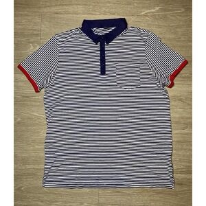 Men Size 2XL G/FORE Striped Polo Shirt Golf Performance Blue/White/Red Pre-Owned